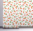 GW4021 Grace & Gardenia Farmhouse Cherry Orchard Peel and Stick Wallpaper Roll 20.5 inch Wide x 18 ft. Long, Red Orange Green