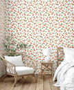 GW4021 Grace & Gardenia Farmhouse Cherry Orchard Peel and Stick Wallpaper Roll 20.5 inch Wide x 18 ft. Long, Red Orange Green