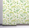 GW4031 Grace & Gardenia Farmhouse Yarrow Patch Peel and Stick Wallpaper Roll 20.5 inch Wide x 18 ft. Long, Yellow Green