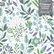 GW4041 Grace & Gardenia Folk Style Art Garden Peel and Stick Wallpaper Roll 20.5 inch Wide x 18 ft. Long, Green Blue Purple