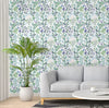 GW4042 Grace & Gardenia Folk Style Art Garden Peel and Stick Wallpaper Roll 20.5 inch Wide x 18 ft. Long, Green Purple