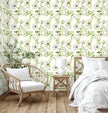 GW4051 Garden and Butterflies Peel & Stick Wallpaper Roll 20.5in W x 18ft L