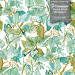 GW5041 Watercolor Leaves Peel and Stick Wallpaper Roll 20.5 inch Wide x 18 ft. Long, Green/White/Brown