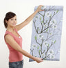 GW5051 Plum Blossoms Peel and Stick Wallpaper Roll 20.5 inch Wide x 18 ft. Long, Light Blue/White/Gray