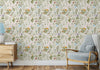 GW5061 Wildflowers and Butterflies Peel and Stick Wallpaper Roll 20.5 inch Wide x 18 ft. Long, Light Blue/Green