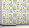 GW5091 Lemon Tile Peel and Stick Wallpaper Roll 20.5 inch Wide x 18 ft. Long, Yellow Green Blue