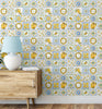 GW5091 Lemon Tile Peel and Stick Wallpaper Roll 20.5 inch Wide x 18 ft. Long, Yellow Green Blue