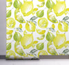 GW5111 Grace & Gardenia Lemon Lime Watercolor Peel and Stick Wallpaper Roll 20.5 inch Wide x 18 ft. Long, Yellow Green White