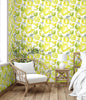 GW5111 Grace & Gardenia Lemon Lime Watercolor Peel and Stick Wallpaper Roll 20.5 inch Wide x 18 ft. Long, Yellow Green White