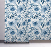 GW5131 Grace & Gardenia Watercolor Floral on Paper Peel and Stick Wallpaper Roll 20.5 inch Wide x 18 ft. Long, Blue