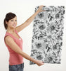 GW5132 Grace & Gardenia Watercolor Floral on Paper Peel and Stick Wallpaper Roll 20.5 inch Wide x 18 ft. Long, Gray