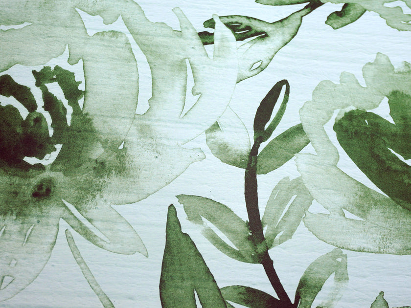 GW5133 Watercolor Floral on Paper Peel and Stick Wallpaper Roll 19 inch Wide x 18 ft. Long Green
