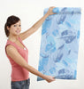 GW5174 Grace & Gardenia Leaf Print Pattern Peel and Stick Wallpaper Roll 20.5 inch Wide x 18 ft. Long, Blue Gray White