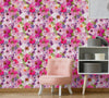 GW5181 Grace & Gardenia Romantic Watercolor Flowers Peel and Stick Wallpaper Roll 20.5 inch Wide x 18 ft. Long, Pink Purple