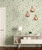 GW5211 Grace & Gardenia Watercolor Succulents on Texture Peel and Stick Wallpaper Roll 20.5 inch Wide x 18 ft. Long, Green Cream