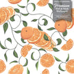 GW5221 Grace & Gardenia Oranges with Vines Peel and Stick Wallpaper Roll 20.5 inch Wide x 18 ft. Long, Orange Green