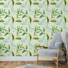 GW5231 Grace & Gardenia Pastel Watercolor Leaves Peel and Stick Wallpaper Roll 20.5 inch Wide x 18 ft. Long, Green Blue