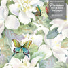 GW5241 Grace & Gardenia Pastel Watercolor Magnolias with Butterflies Peel and Stick Wallpaper Roll 20.5 inch Wide x 18 ft. Long, Green Yellow White