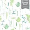 GW5251 Grace & Gardenia Woodland Ferns Peel and Stick Wallpaper Roll 20.5 inch Wide x 18 ft. Long, Chartreuse Aqua