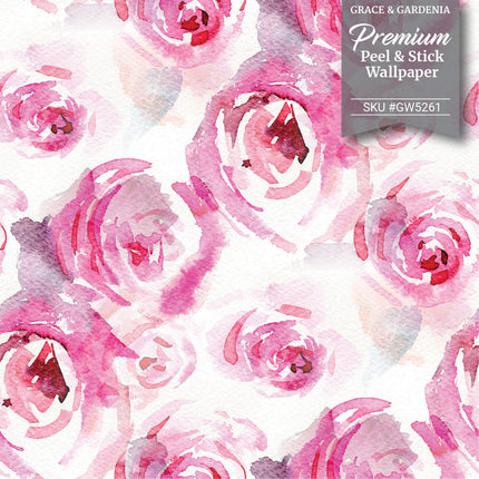 Watercolor Canvas Pink Roses