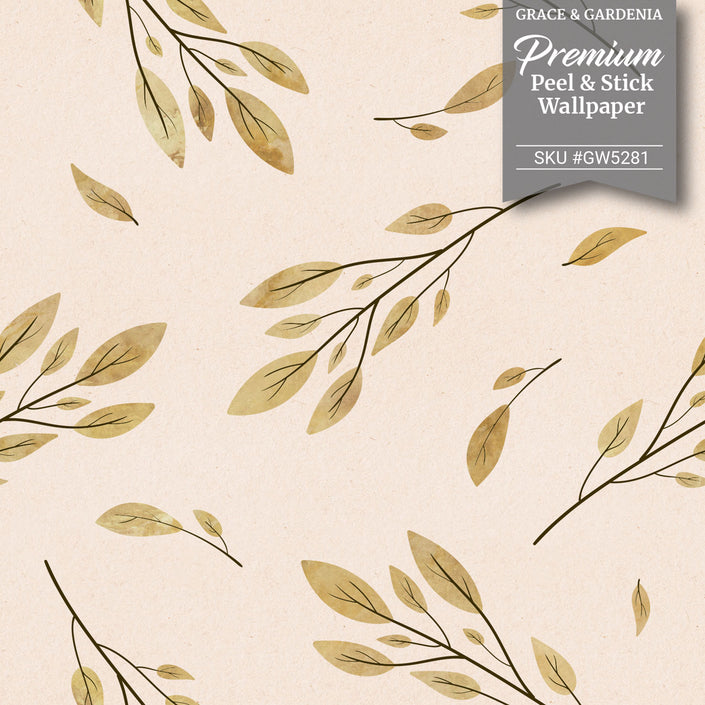 GW5281 Watercolor Leaves & Branches Peel & Stick Wallpaper Roll 20.5