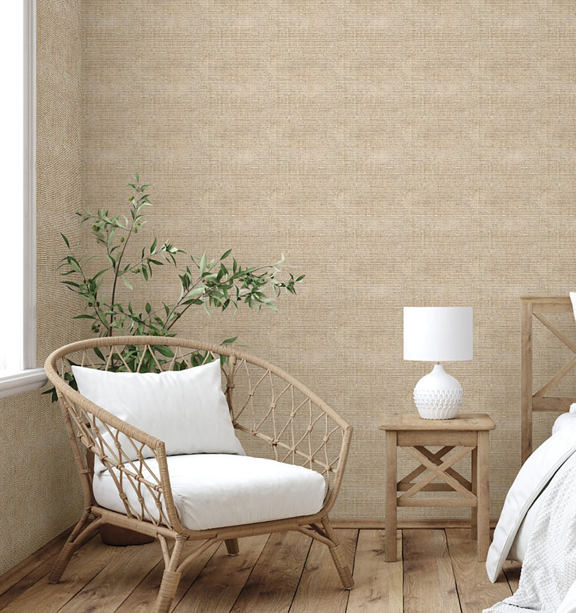 GW6011 Faux Canvas Texture Peel and Stick Wallpaper Roll 19 inch Wide x 18 ft. Long Beige