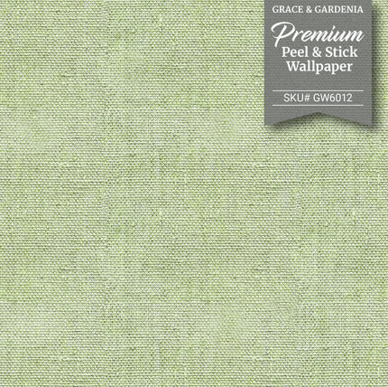 GW6012 Faux Canvas Texture Peel and Stick Wallpaper Roll 19 inch Wide x 18 ft. Long Green