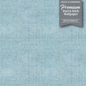 GW6013 Faux Canvas Texture Peel and Stick Wallpaper Roll 19 inch Wide x 18 ft. Long Blue