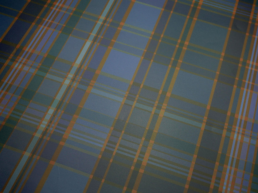 GW6021 Classic Plaid Pattern Peel and Stick Wallpaper Roll 19 inch Wide x 18 ft. Long Blue Orange