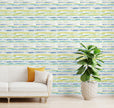 GW6031 Grace & Gardenia Watercolor Brush Strokes Peel and Stick Wallpaper Roll 20.5 inch Wide x 18 ft. Long, Blue Green Yellow