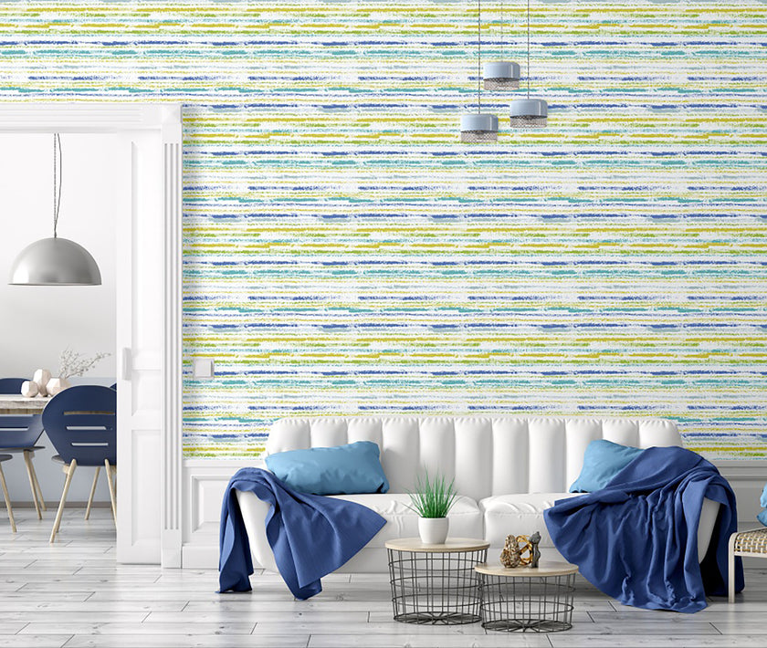 GW6031 Watercolor Brush Strokes Peel and Stick Wallpaper Roll 19 inch Wide x 18 ft. Long Blue Green Yellow