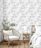 GW6043 Grace & Gardenia Gray Splatter Peel and Stick Wallpaper Roll 20.5 inch Wide x 18 ft. Long, Gray White