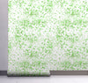 GW6044 Grace & Gardenia Green Splatter Peel and Stick Wallpaper Roll 20.5 inch Wide x 18 ft. Long, Green White