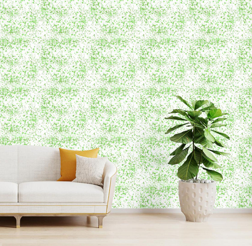GW6044 Green Splatter Peel and Stick Wallpaper Roll 19 inch Wide x 18 ft. Long Green White