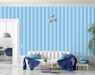 GW6051 Grace & Gardenia Blue Stripes Peel and Stick Wallpaper Roll 20.5 inch Wide x 18 ft. Long, Blue