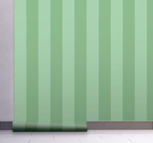 GW6052 Grace & Gardenia Green Stripes Peel and Stick Wallpaper Roll 20.5 inch Wide x 18 ft. Long, Green