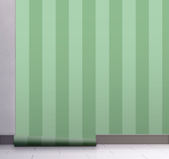 GW6052 Green Stripes Peel and Stick Wallpaper Roll 19 inch Wide x 18 ft. Long Green