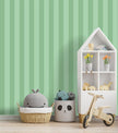 GW6052 Grace & Gardenia Green Stripes Peel and Stick Wallpaper Roll 20.5 inch Wide x 18 ft. Long, Green