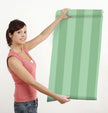 GW6052 Grace & Gardenia Green Stripes Peel and Stick Wallpaper Roll 20.5 inch Wide x 18 ft. Long, Green