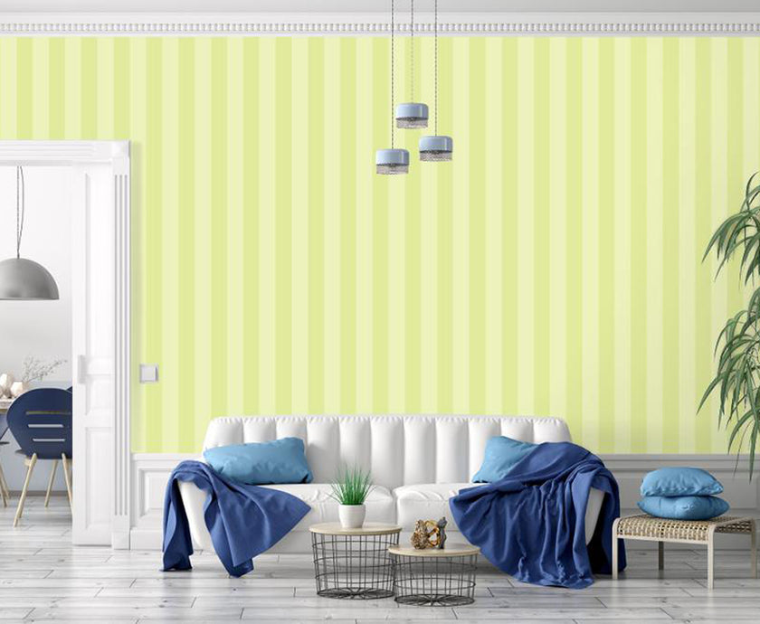 GW6053 Lemon Stripes Peel & Stick Wallpaper Roll 19 inch W x 18ft L, Yellow
