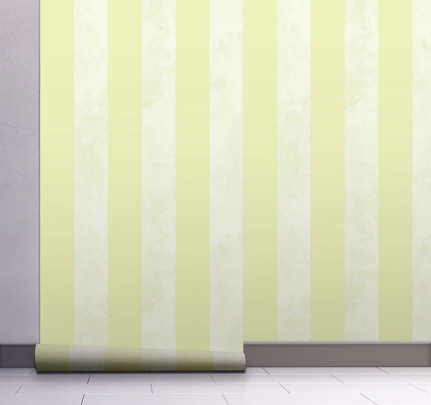 GW6054 Lemon Textured Stripes Peel & Stick Wallpaper Roll 19in W x 18ft L Yellow Off White