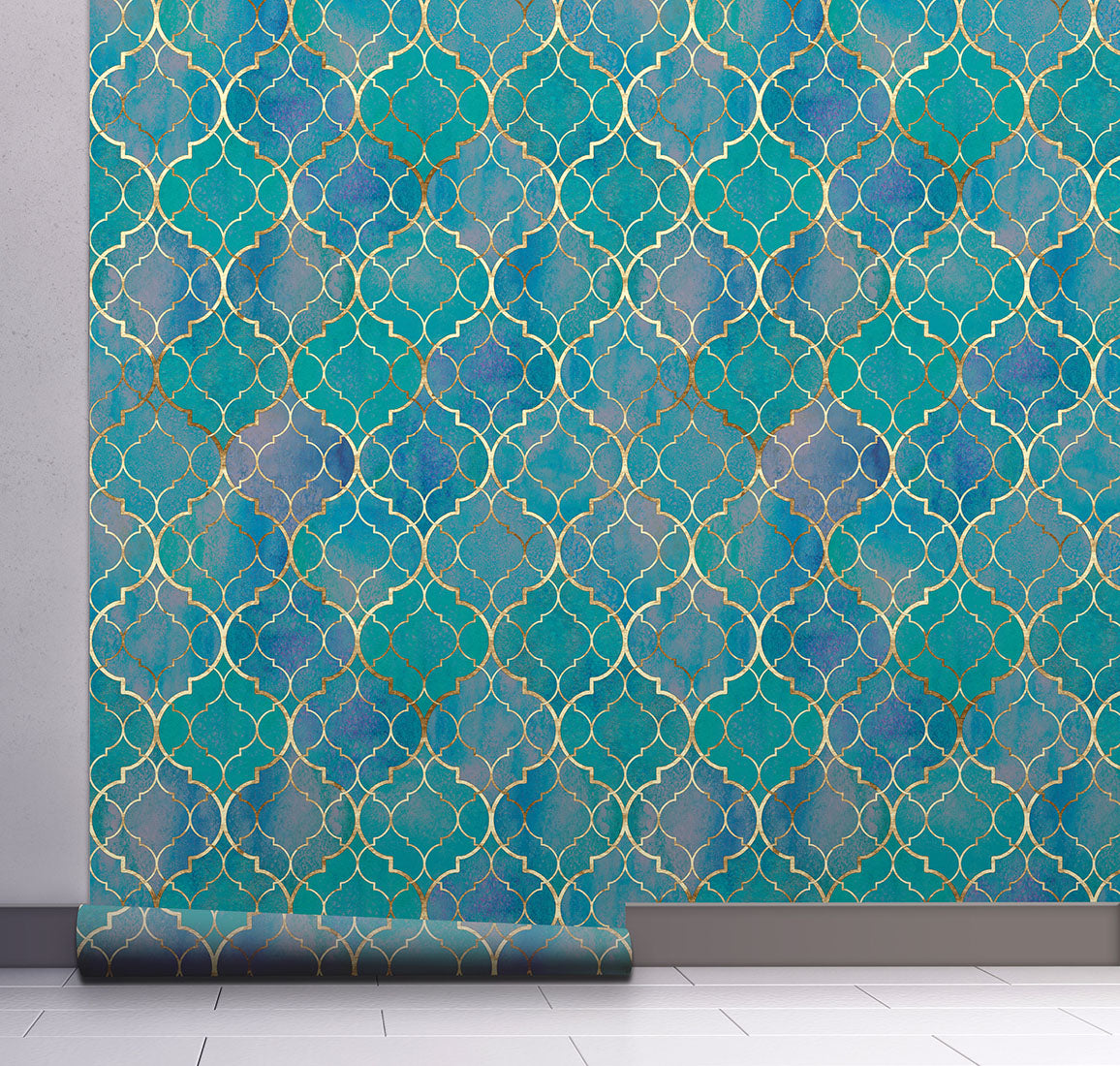 turquoise stripes wide Wallpaper  Peel and stick wallpaper Removable  wallpaper Self adhesive wallpaper
