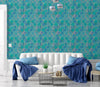 GW7011 Watercolor Moroccan Pattern Peel and Stick Wallpaper Roll 20.5 inch  x 18 ft. Long Turquoise Purple Blue Tan