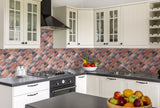 GW7031 Grace & Gardenia Diagonal Red Brick Peel and Stick Wallpaper Roll 20.5 inch Wide x 18 ft. Long, Red Orange