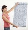 GW7041 Grace & Gardenia White Painted Brick Peel and Stick Wallpaper Roll 20.5 inch Wide x 18 ft. Long, White Gray