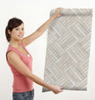 GW7091 Grace & Gardenia Diagonal Wooden Pattern Peel and Stick Wallpaper Roll 20.5 inch Wide x 18 ft. Long, Beige