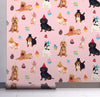 GW9013 Party Dogs and Cupcakes Peel and Stick Wallpaper Roll 20.5 inch Wide x 18 ft. Long, Pink Beige Blue