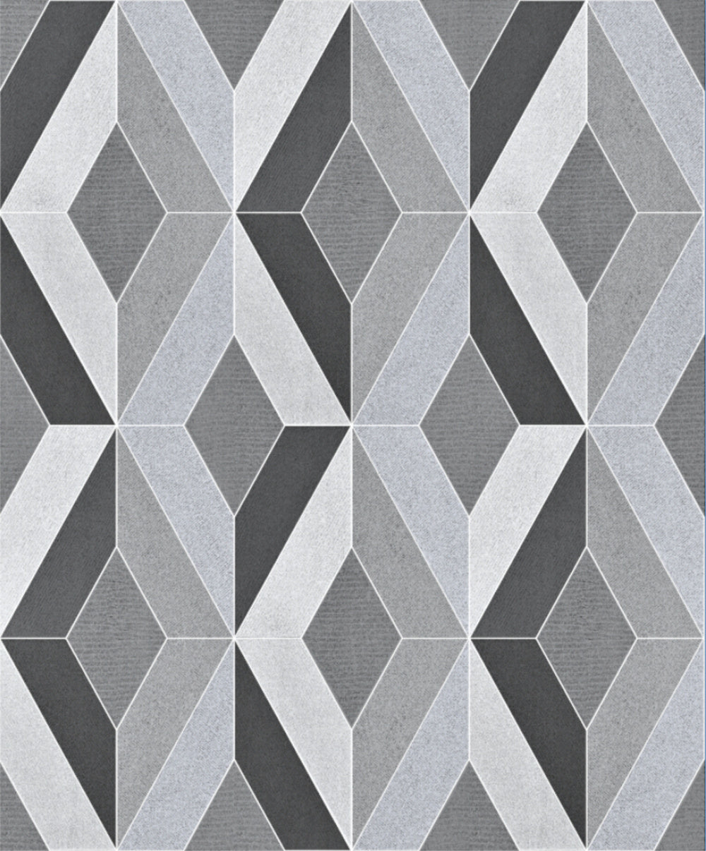 Grace & Gardenia GYS60605 Quadrates Black and Gray Wallpaper