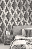 Grace & Gardenia GYS60605 Quadrates Black and Gray Wallpaper