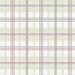 Norwall Wallcoverings KE29913 Kitchen Elements Plaid Wallpaper Red, Beige, Grey